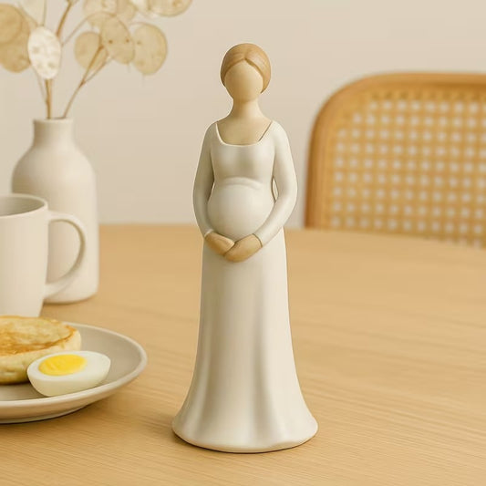 Minimalist Pregnant Woman Figurine for Indoor/Outdoor Decor, Mother’s Day Gift & Baby Shower Keepsake