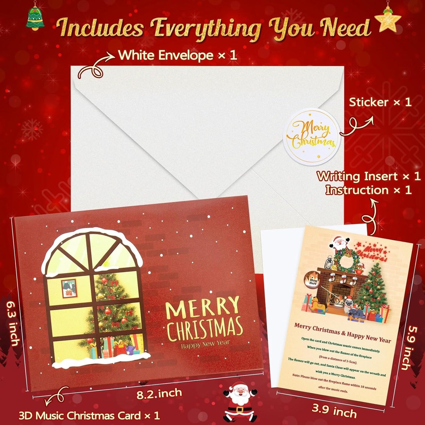 🎄2025 Christmas On Sale✨Christmas 3D Pop-up Card  with Light and Music