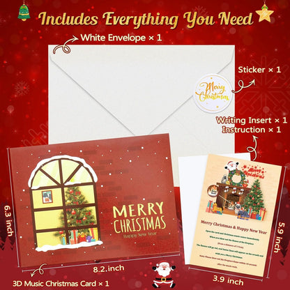 🎄2025 Christmas On Sale✨Christmas 3D Pop-up Card  with Light and Music