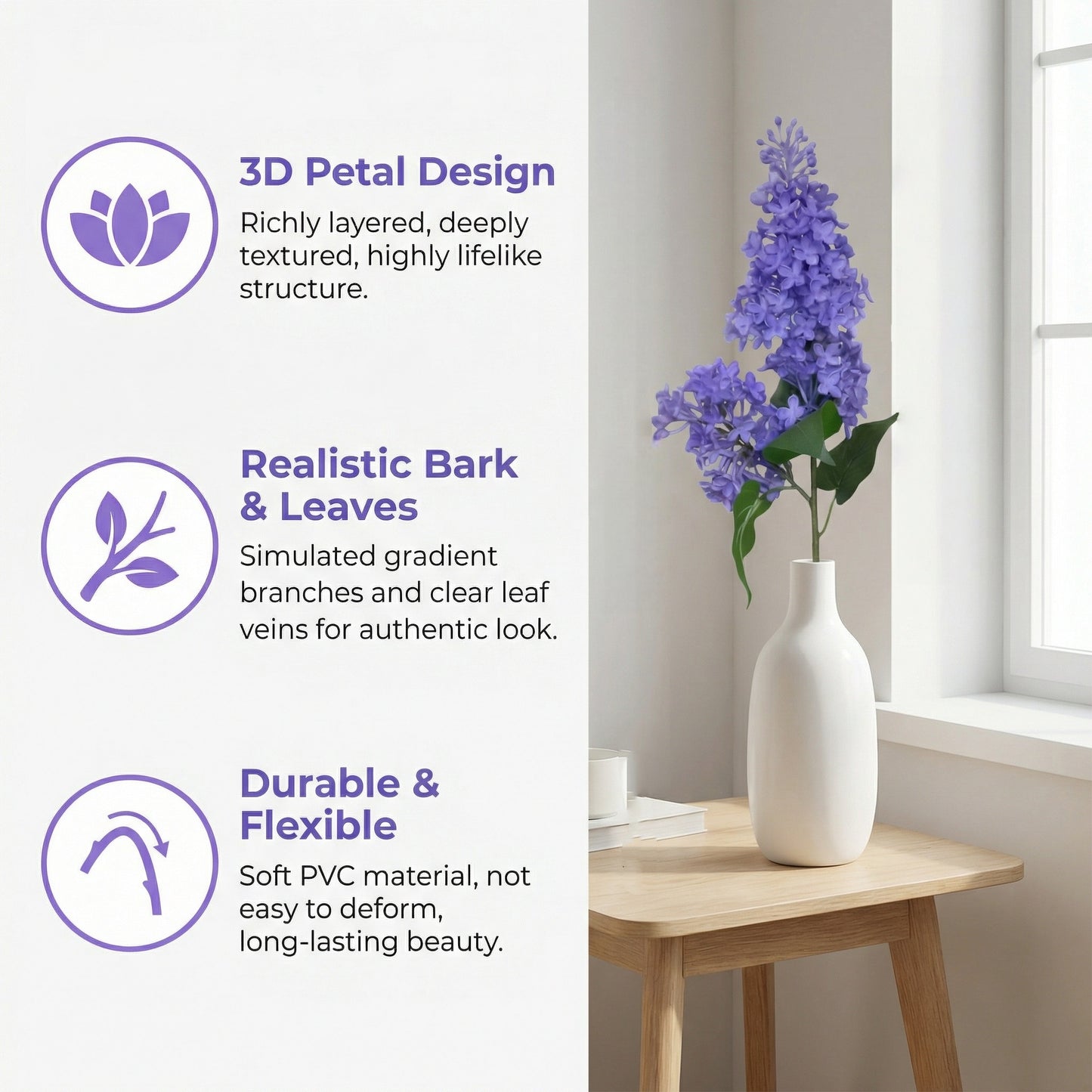 Artificial Premium Lilac Flowers