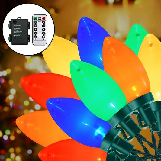 🎄Early Christmas Sale🔥Vintage Christmas String Lights with Timer，Waterproof