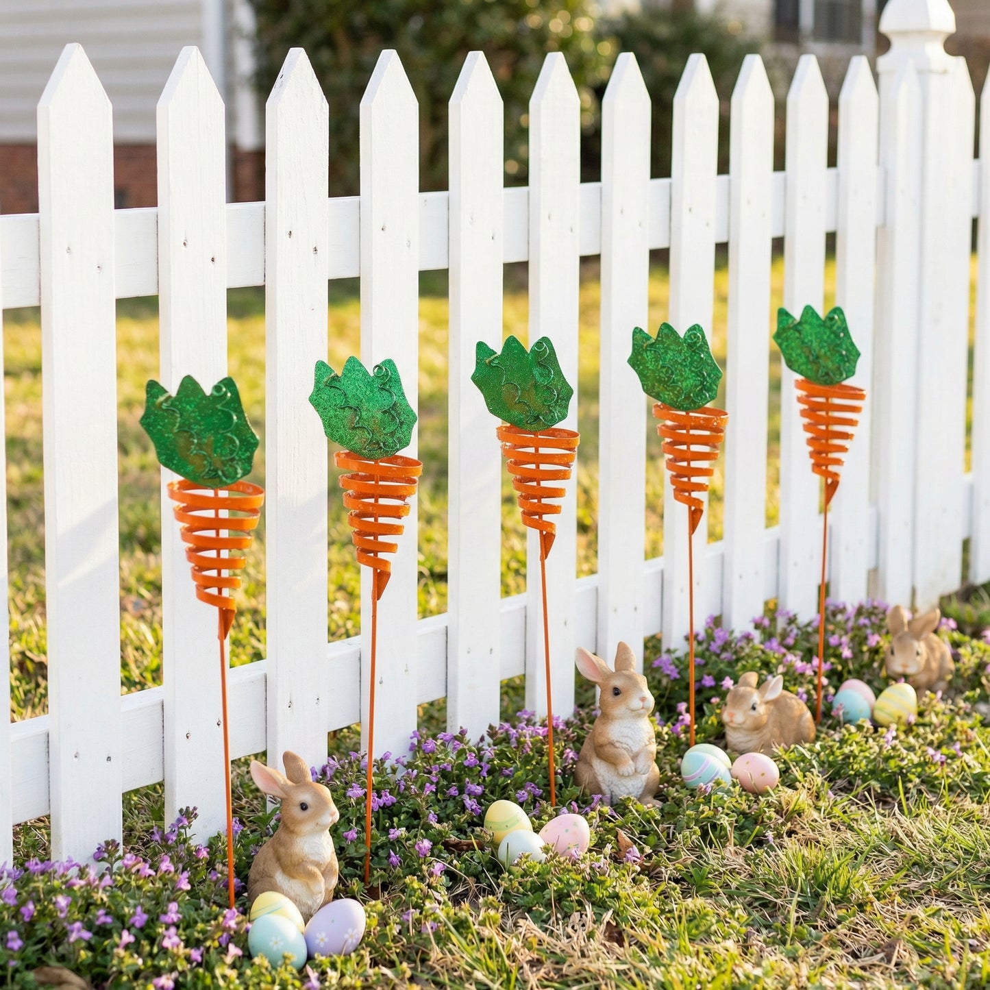Easter Garden Carrot  Stake for Outdoor Lawn, Planter & Flower Bed Decoration