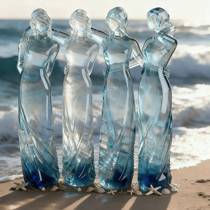 Celebrates Friendships Sea Glass Sisters Sculpture