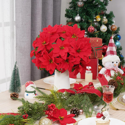 🎄2025 Christmas On Sale✨Poinsettias Artificial Christmas Flowers Indoor Outdoor Decor