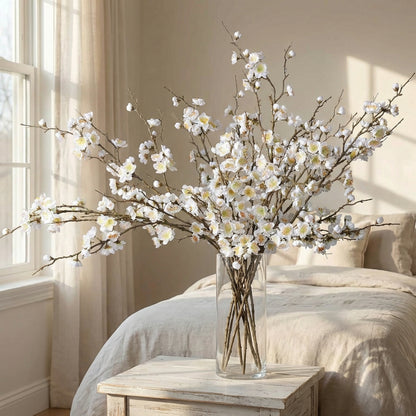 5 Stems Artificial Cherry Blossom Branches Spring Indoor Decoration