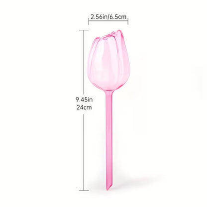 Tulip-Shaped Plant Watering Globes with Narrow Nozzle Slow-Drip Design