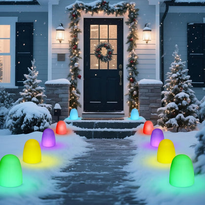 🎄2025 Christmas On Sale🍬5 Pack Christmas Sugared Gumdrop Pathway Solar Lights