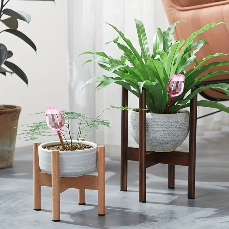 Tulip-Shaped Plant Watering Globes with Narrow Nozzle Slow-Drip Design