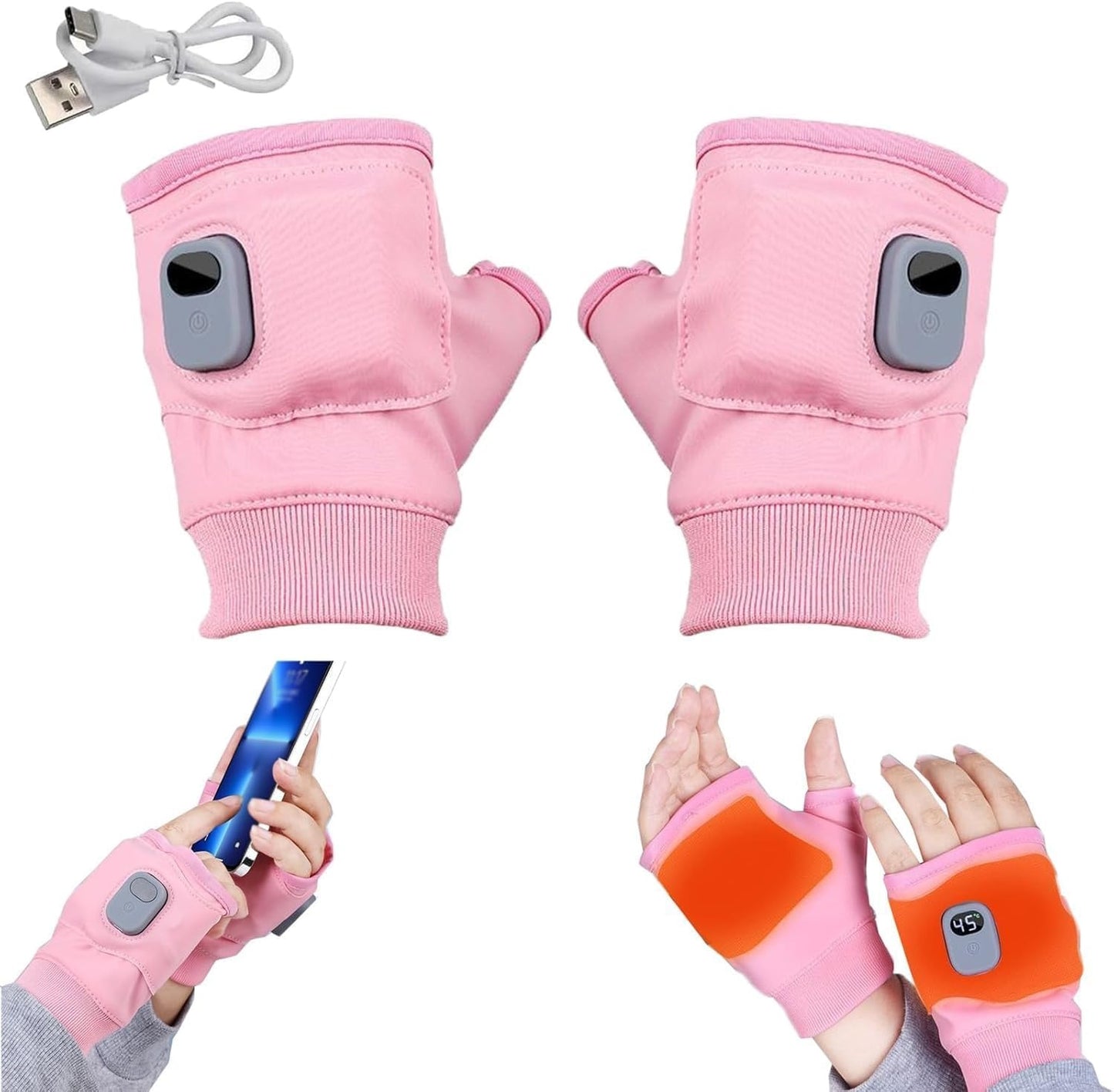 🎄2025 Christmas On Sale🧤Smart Adjustable Heated Fingerless Gloves