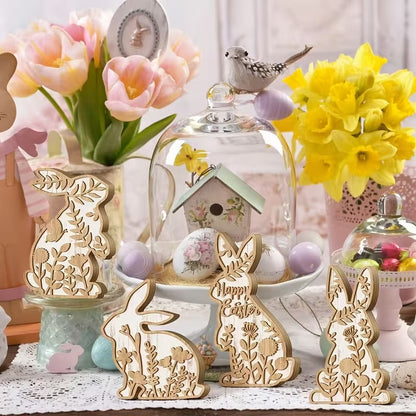Easter Rabbit Table Wooden Signboard Decorative Set