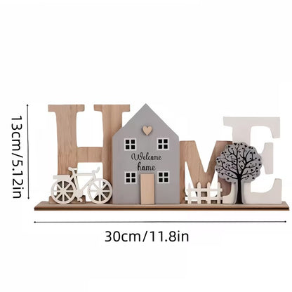 Rustic Wooden Letter HOME Decorative Ornament