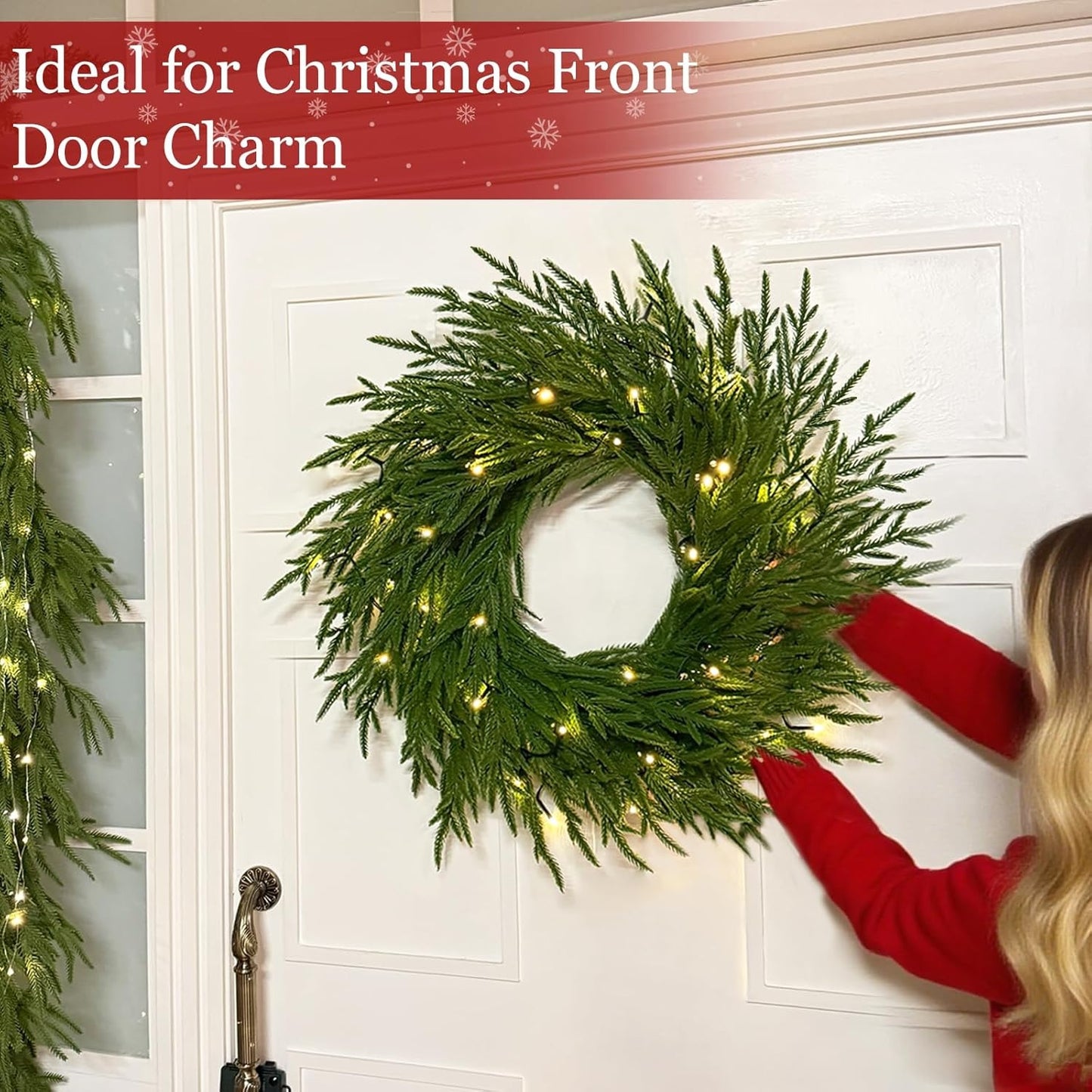 🎄Early Christmas Sale🔥Lighted Norfolk Pine Wreath