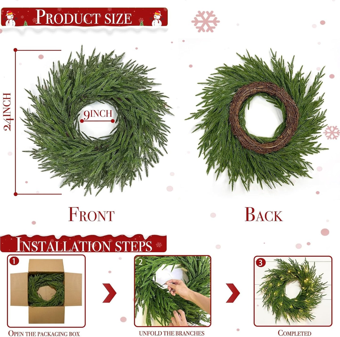 🎄Early Christmas Sale🔥Lighted Norfolk Pine Wreath