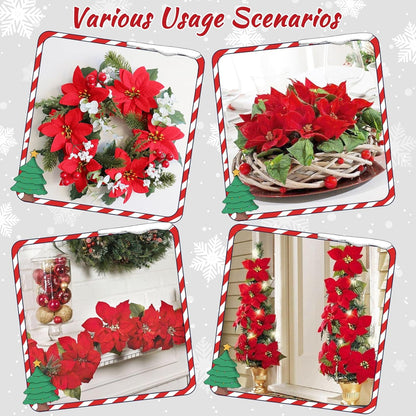 🎄2025 Christmas On Sale✨Poinsettias Artificial Christmas Flowers Indoor Outdoor Decor