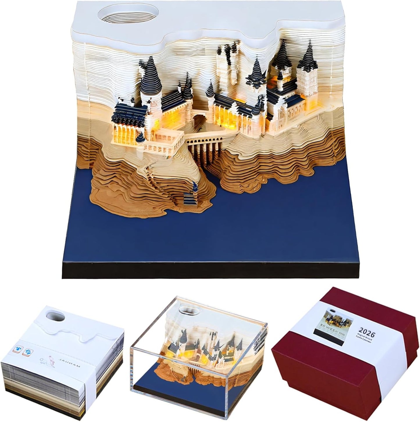 🎄2025 Christmas On Sale🏰Magic Castle with Weekly Calendar & LED Lights