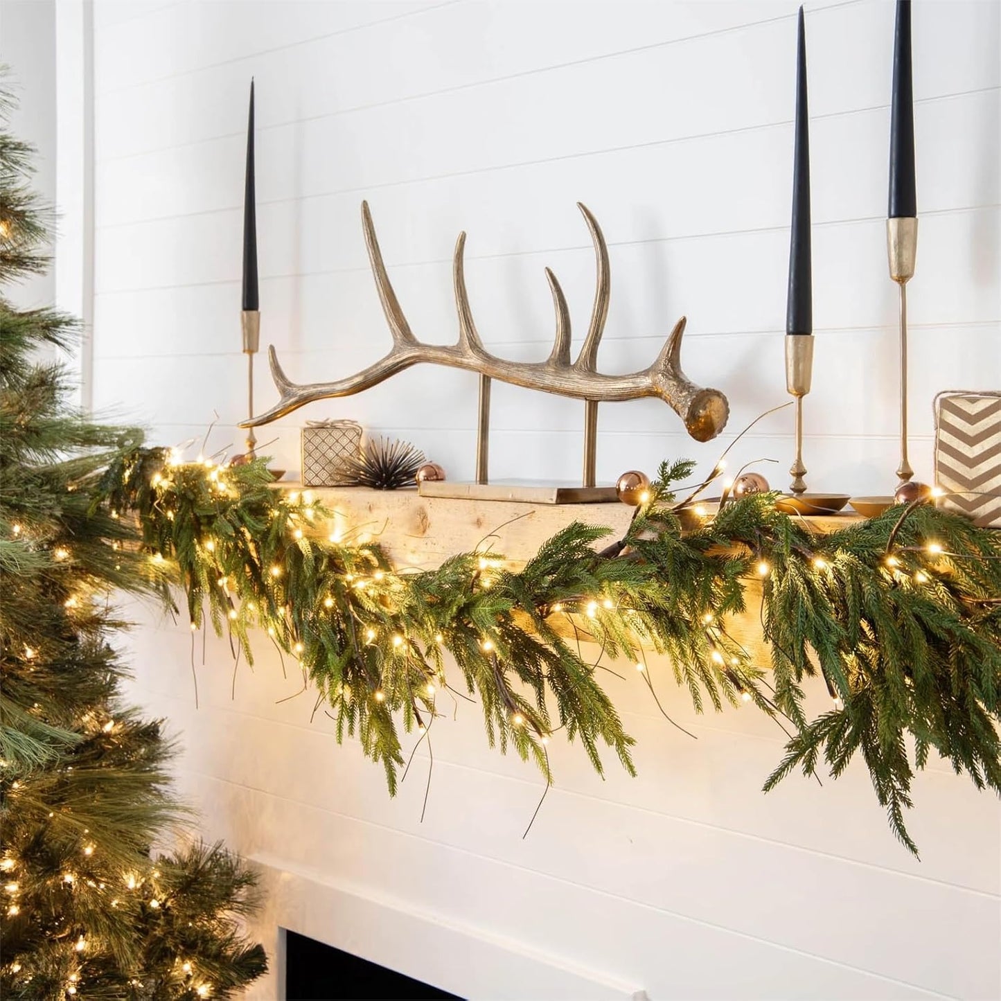 🎄Early Christmas Sale🔥Pre-Lit Artificial Norfolk Pine Garland