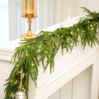 🎄Early Christmas Sale🔥Pre-Lit Artificial Norfolk Pine Garland