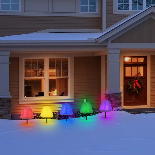 🎄2025 Christmas On Sale🍬5 Pack Christmas Sugared Gumdrop Pathway Solar Lights