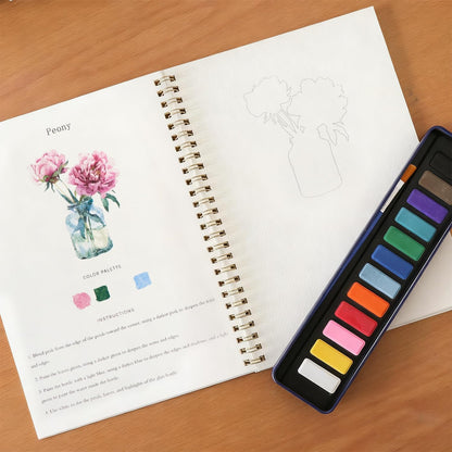 Beginner Watercolor Workbook Painting Kit