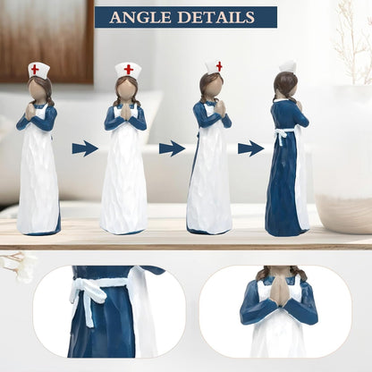 Hand-Painted Resin Angel Nurse Statue – Inspirational Nurse Figurine for Appreciation, Care & Hope