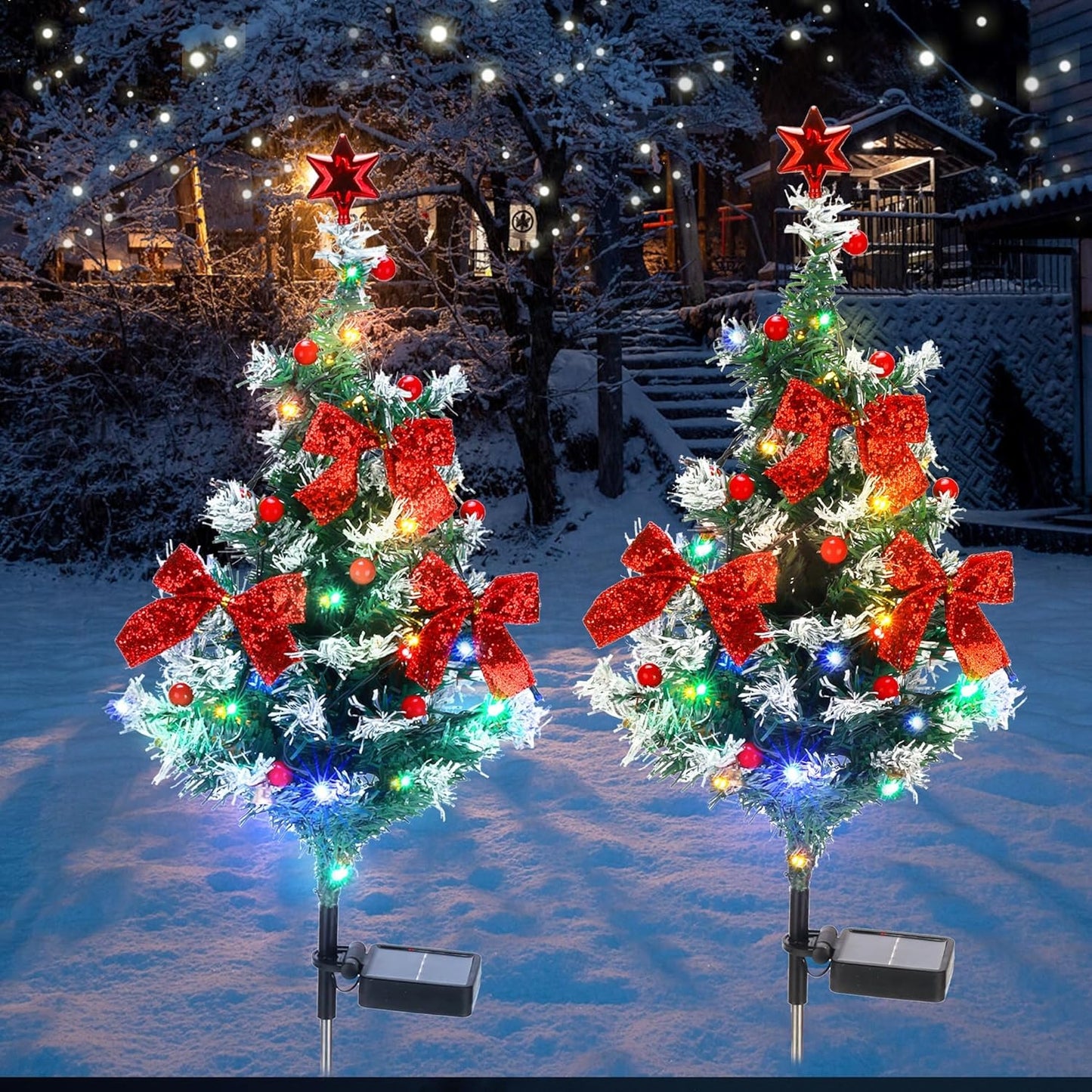 🎄2025 Christmas On Sale✨Solar Christmas Cedar Tree Lights，Waterproof