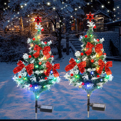 🎄2025 Christmas On Sale✨Solar Christmas Cedar Tree Lights，Waterproof