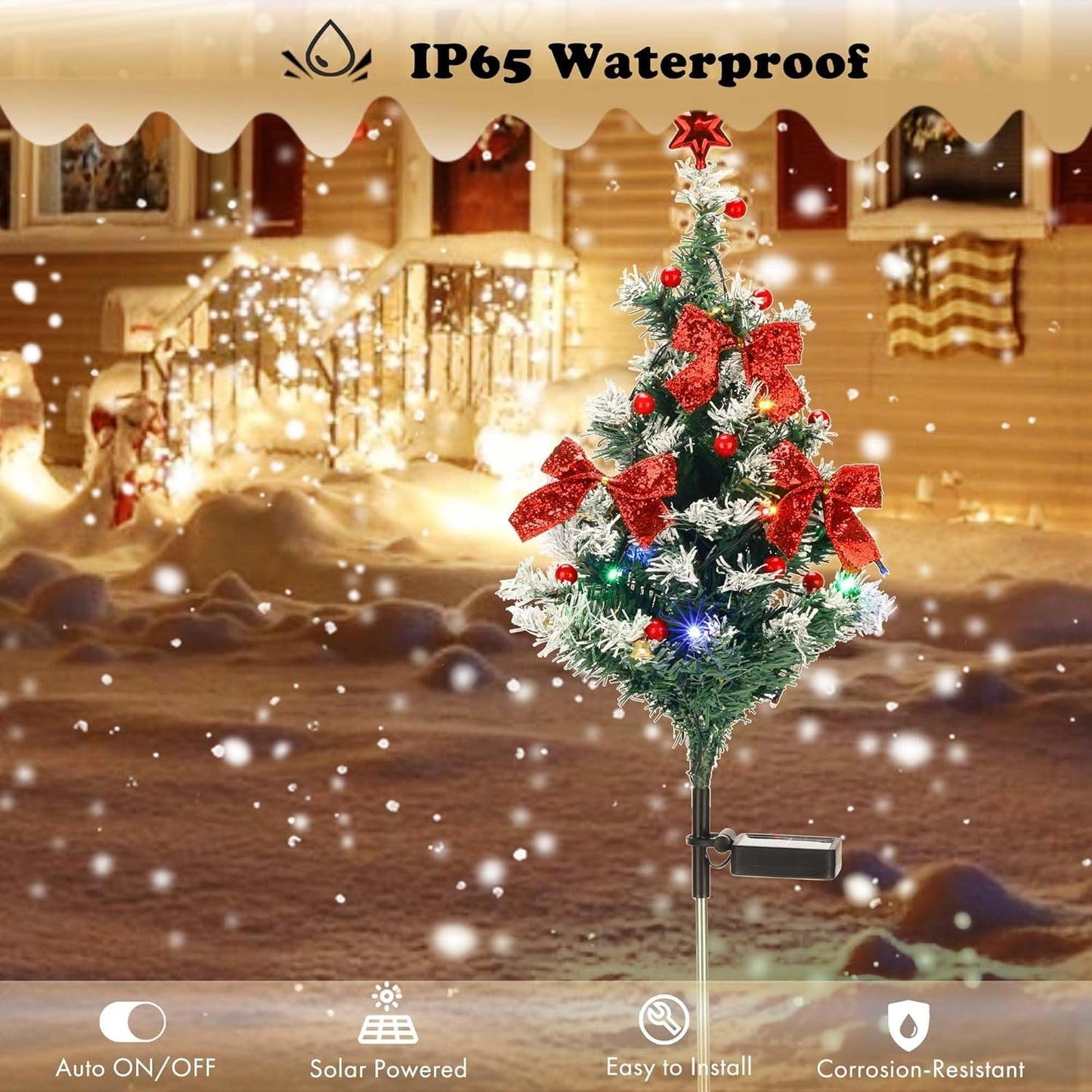 🎄2025 Christmas On Sale✨Solar Christmas Cedar Tree Lights，Waterproof