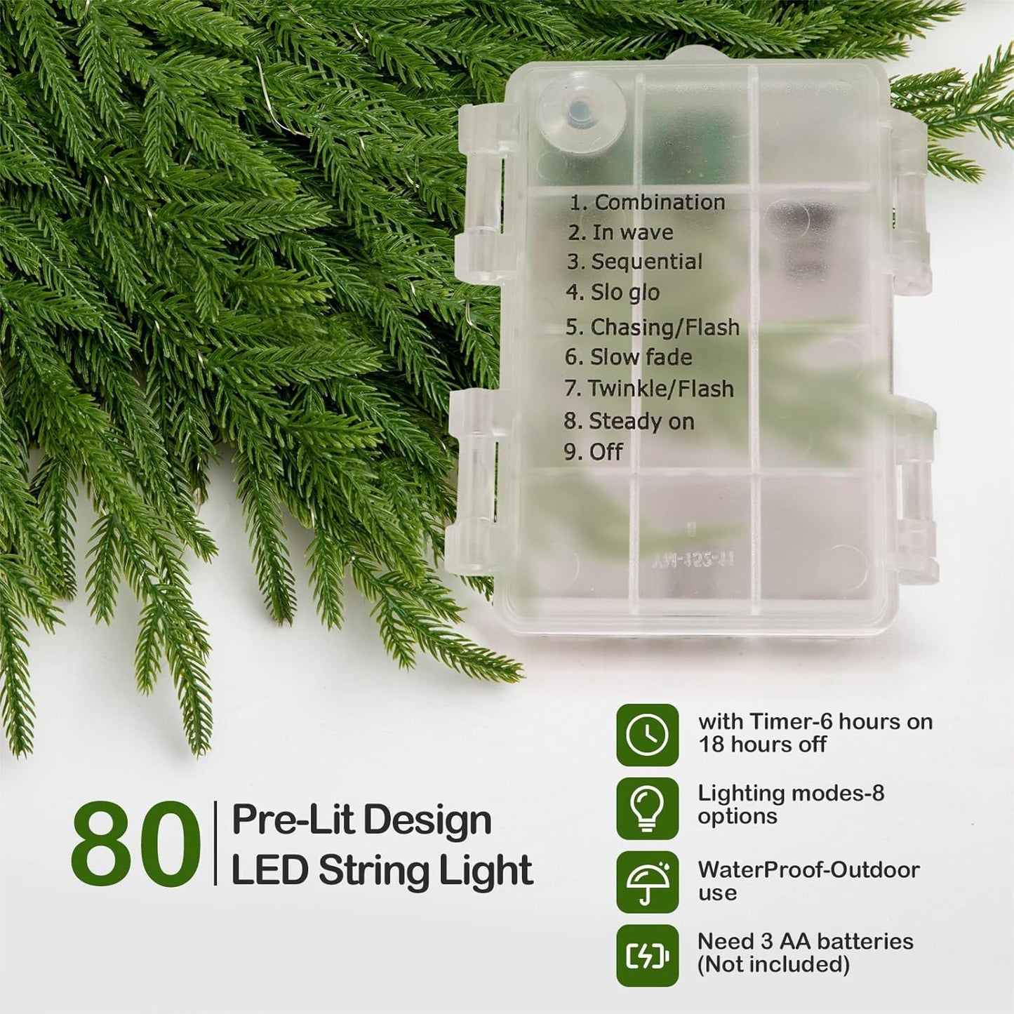 🎄Early Christmas Sale🔥Pre-Lit Artificial Norfolk Pine Garland