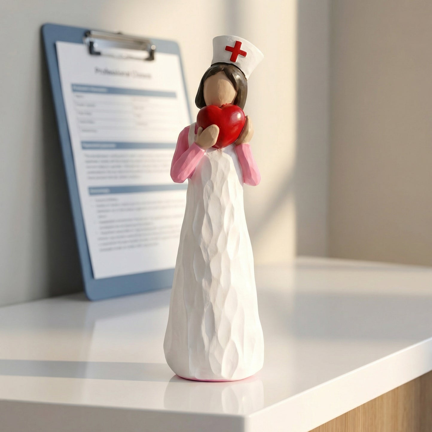 Hand-Painted Resin Angel Nurse Statue – Inspirational Nurse Figurine for Appreciation, Care & Hope