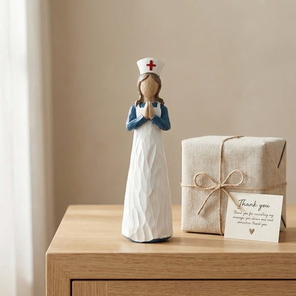 Hand-Painted Resin Angel Nurse Statue – Inspirational Nurse Figurine for Appreciation, Care & Hope