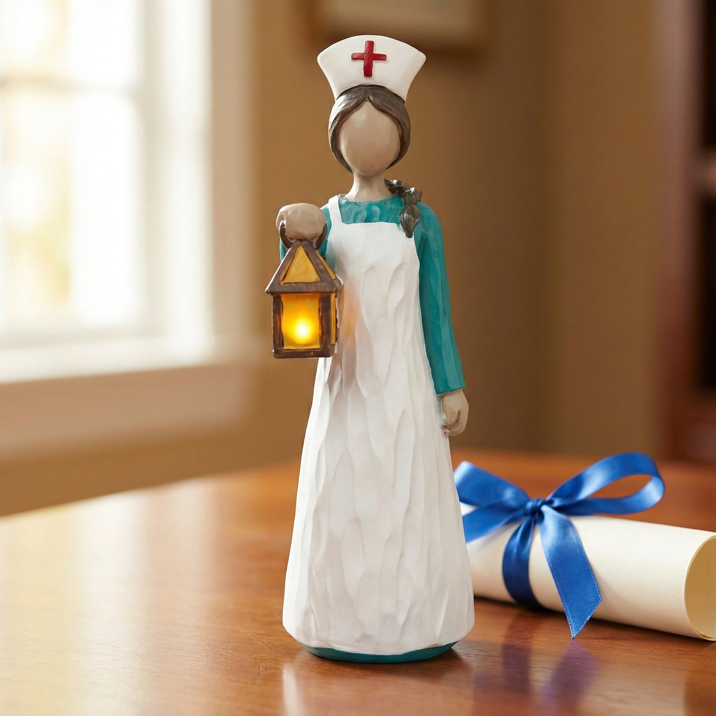 Hand-Painted Resin Angel Nurse Statue – Inspirational Nurse Figurine for Appreciation, Care & Hope