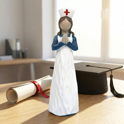 Hand-Painted Resin Angel Nurse Statue – Inspirational Nurse Figurine for Appreciation, Care & Hope