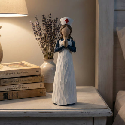Hand-Painted Resin Angel Nurse Statue – Inspirational Nurse Figurine for Appreciation, Care & Hope