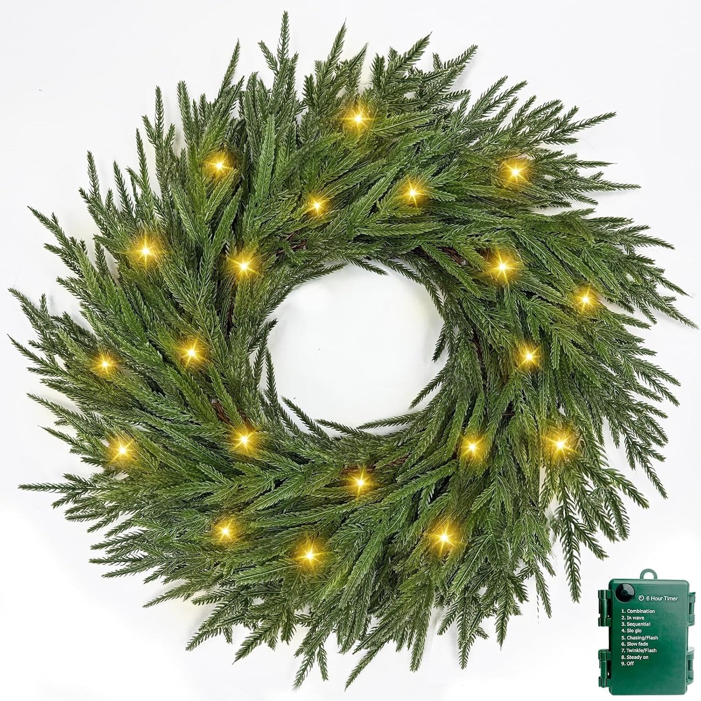 🎄Early Christmas Sale🔥Lighted Norfolk Pine Wreath