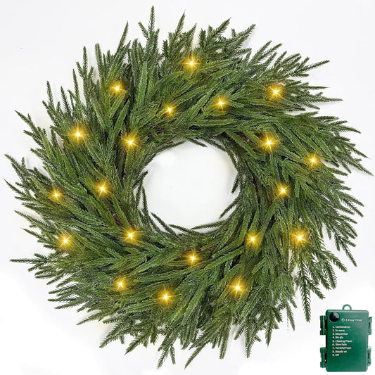 🎄Early Christmas Sale🔥Lighted Norfolk Pine Wreath