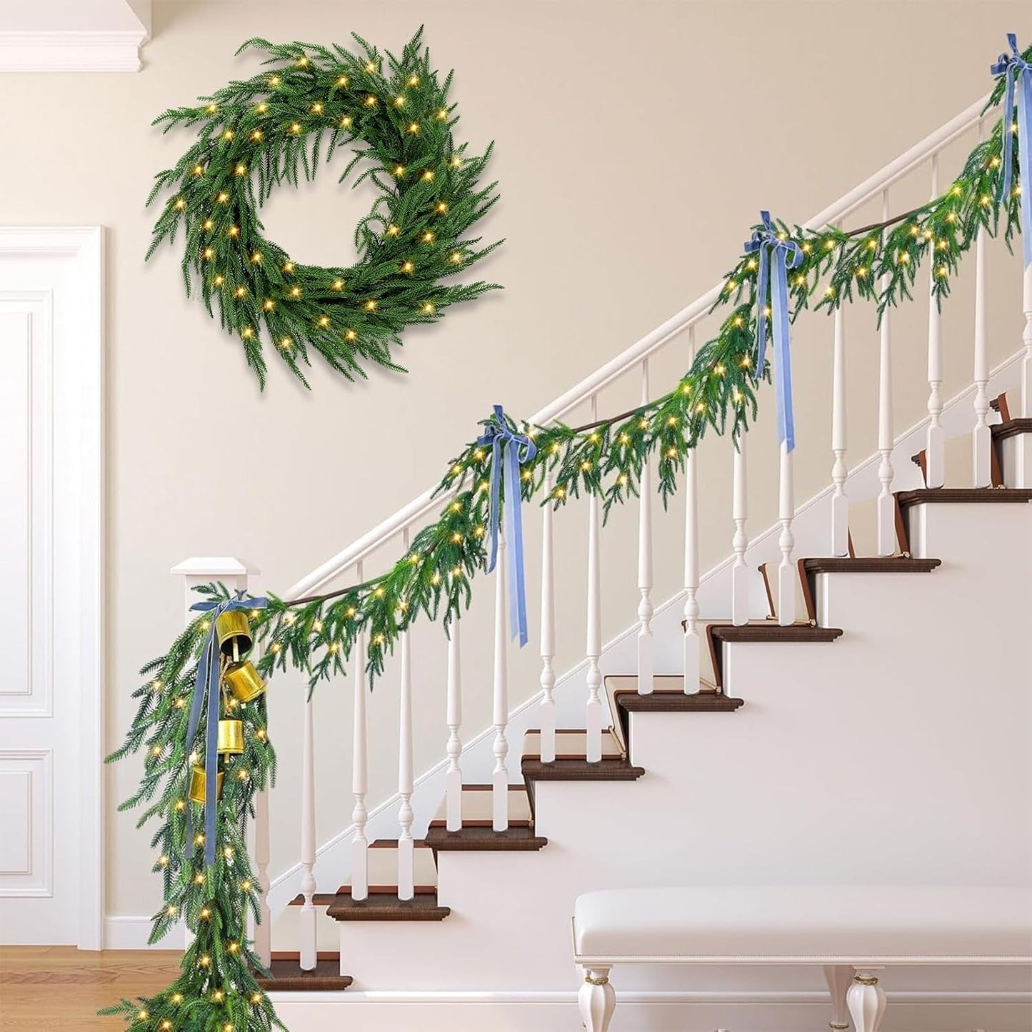 🎄Early Christmas Sale🔥Pre-Lit Artificial Norfolk Pine Garland