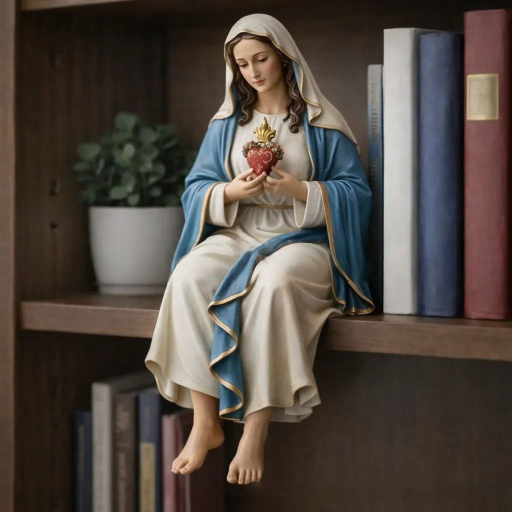 Hand-Painted Ceramic Jesus Figurine-Serene Desk Companion