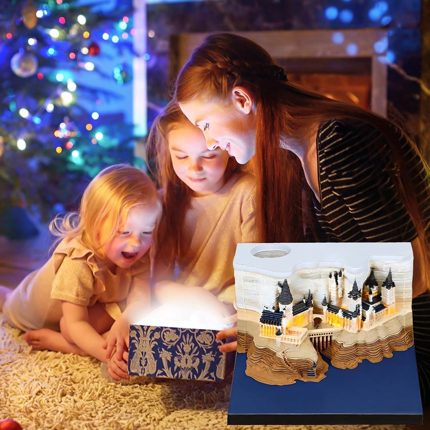 🎄2025 Christmas On Sale🏰Magic Castle with Weekly Calendar & LED Lights