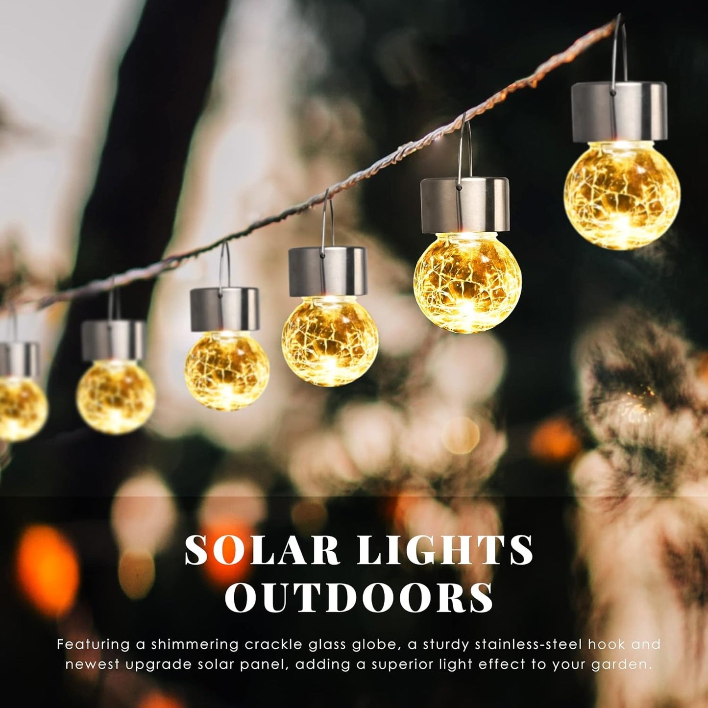 Hanging Cracked Glass Ball Solar Lights