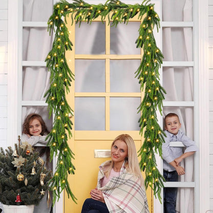 🎄Early Christmas Sale🔥Pre-Lit Artificial Norfolk Pine Garland