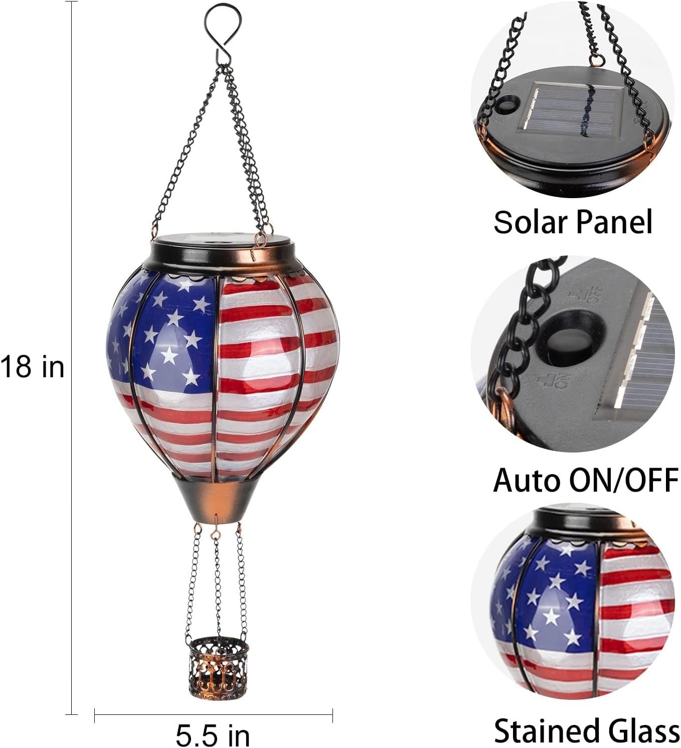 The Stars and Stripes Solar Hot Air Balloon Lantern