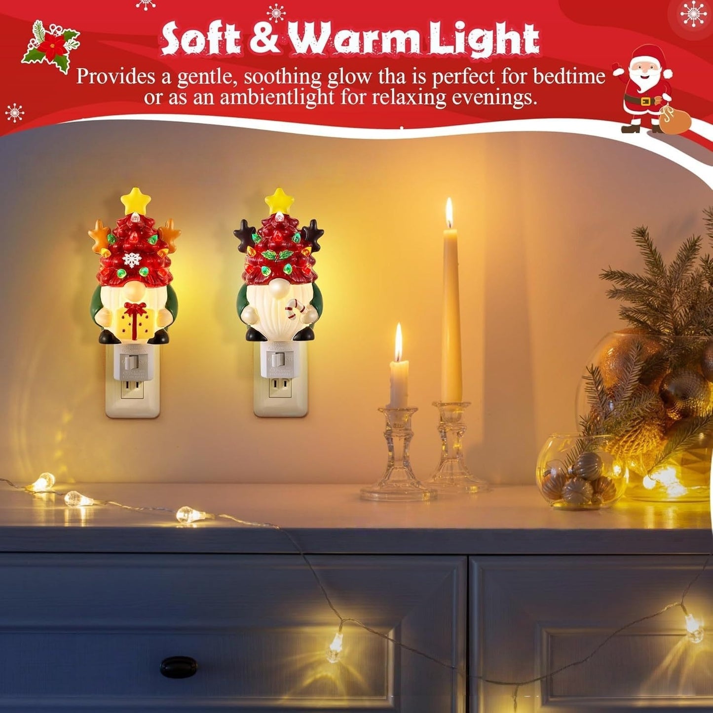 🎄2025 Christmas On Sale✨Christmas Gnome Plug in Night Light