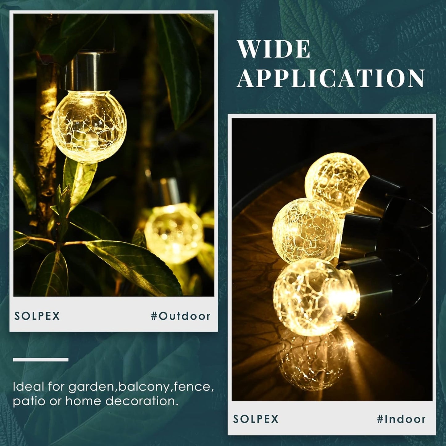 Hanging Cracked Glass Ball Solar Lights