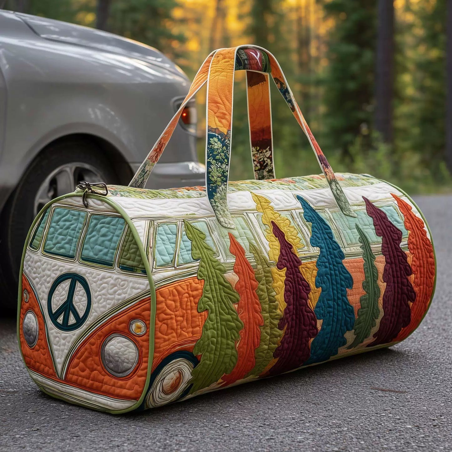 Unisex Bohemian Quilted Weekender Bag