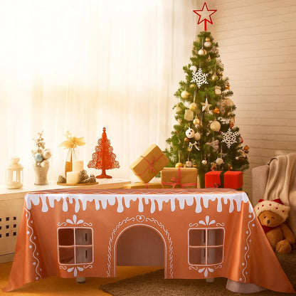🎄2025 Christmas On Sale✨Christmas Gingerbread Playhouse Table Cover