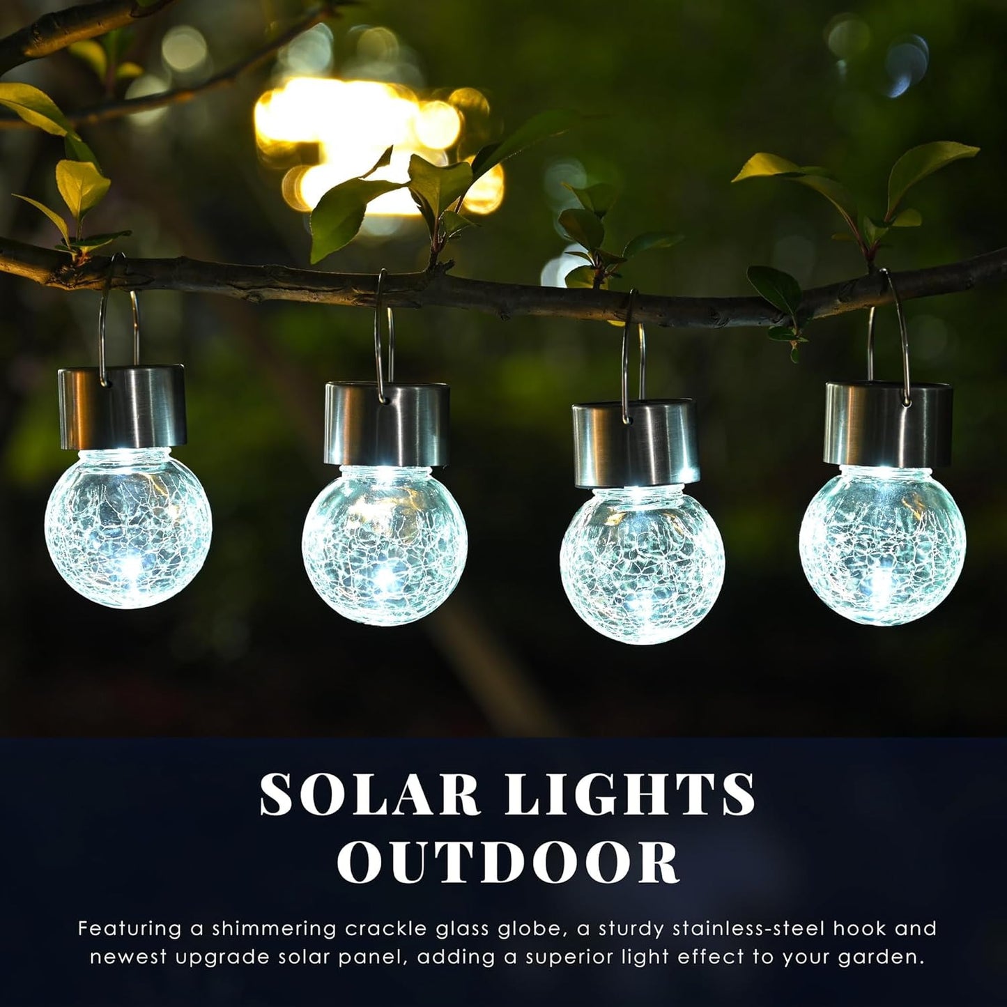 Hanging Cracked Glass Ball Solar Lights