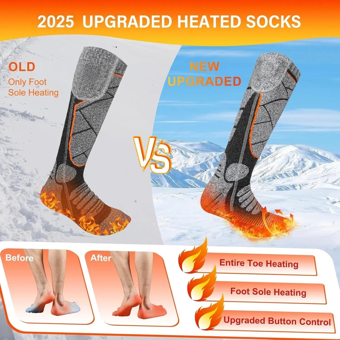 🎄Christmas On Sale🔥Rechargeable Heated Socks