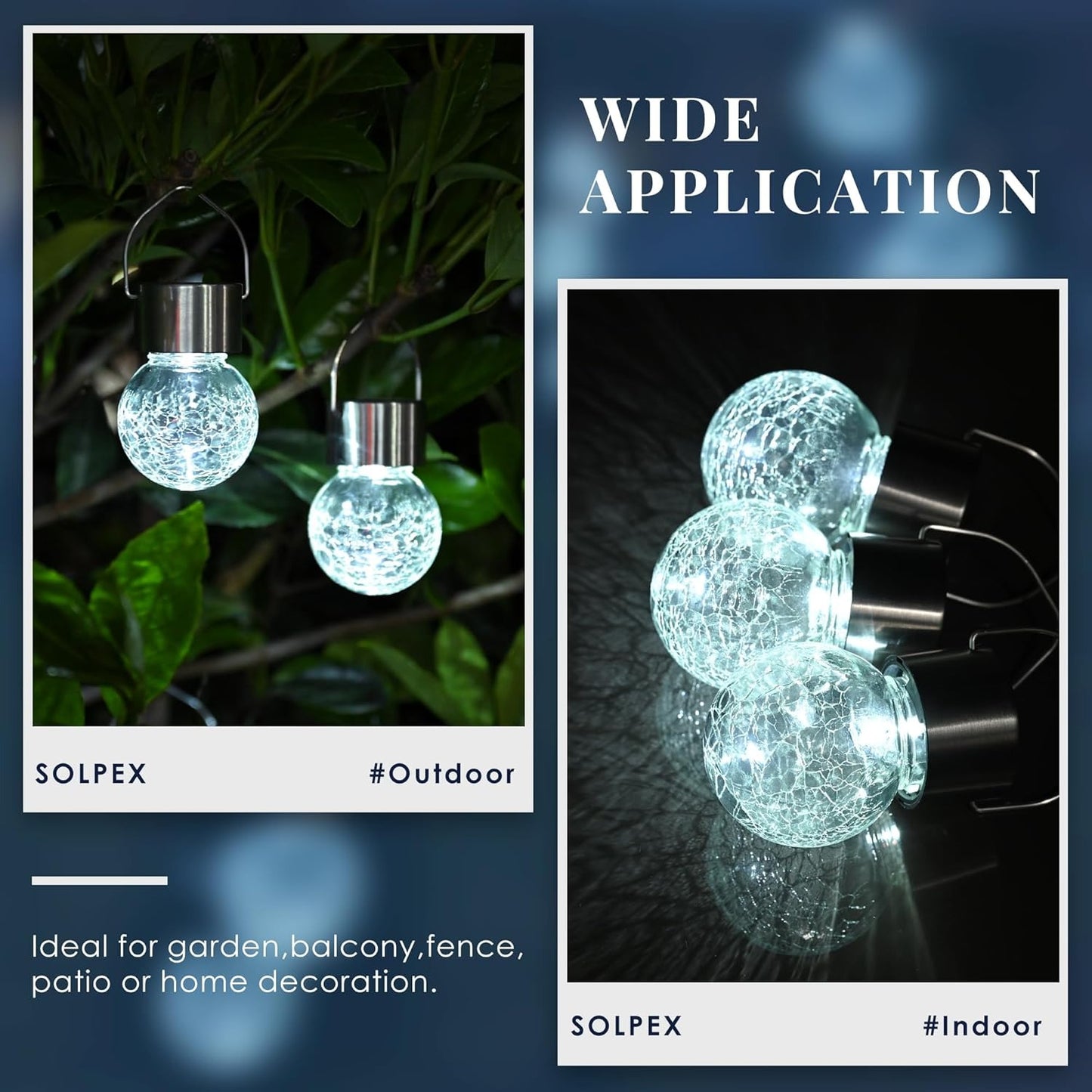 Hanging Cracked Glass Ball Solar Lights