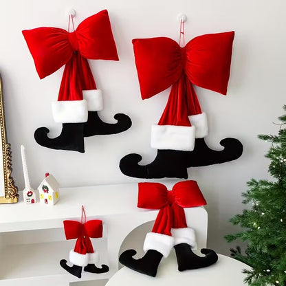 🎄Early Christmas Sale🔥Christmas Bow Ornament with Black Feet