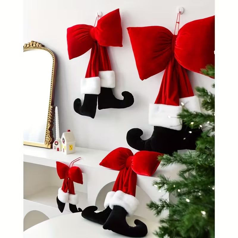 🎄Early Christmas Sale🔥Christmas Bow Ornament with Black Feet